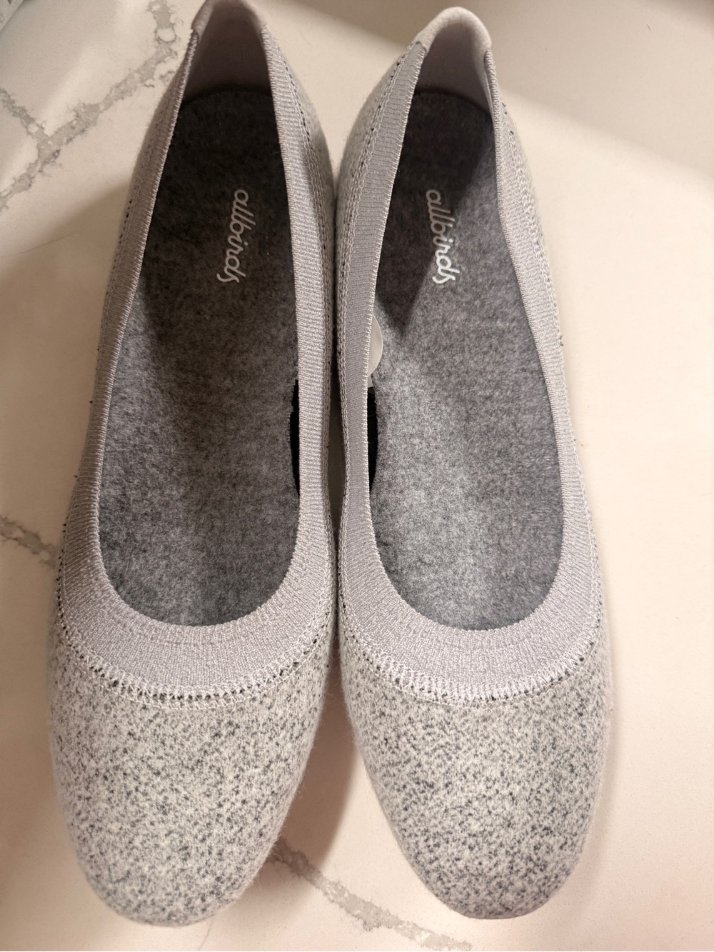 allbirds Women’s Light Gray Wool Ballet Flats - Heathered Gray